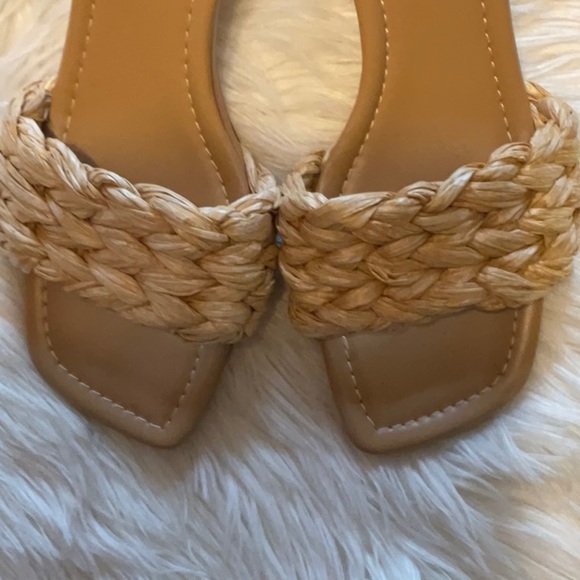 Steve Madden Women’s SAGED Straw Wooden Open Toe Slip On Sandals Size 9.5 - Picture 3 of 9